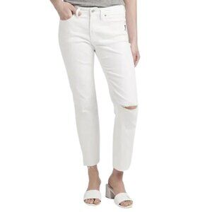 NWT Silver Jeans Co. Most Wanted Raw Hem Distressed Straight Leg Cropped…